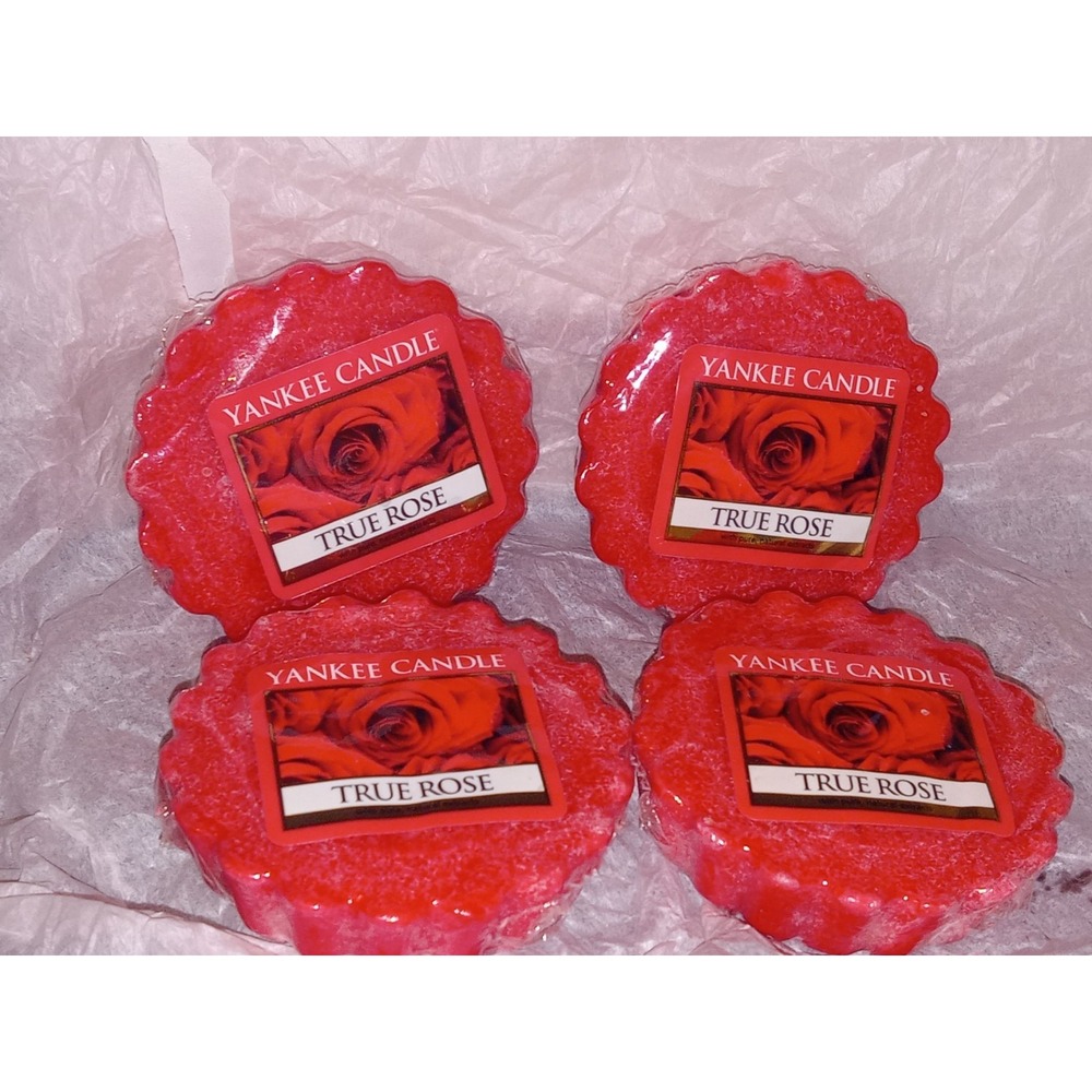 Yankee Candle True Rose Wax Tarts Set Lot of 4 New Wrapped Retired Candles